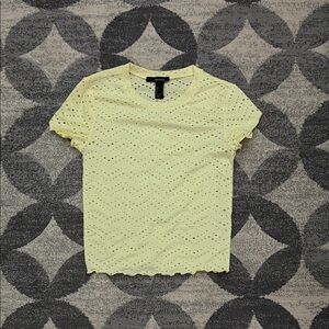 Yellow Eyelet Women's Top